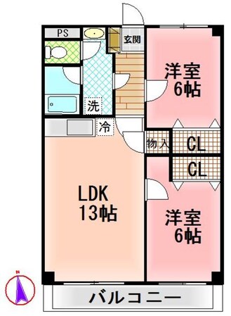 大場駅 徒歩18分 2階の物件間取画像